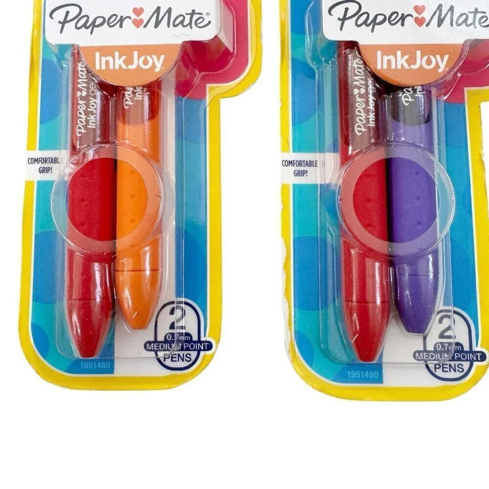 NEW Paper Mate Inkjoy Gel Pens Medium Point .7mm assorted 2 Packages 4 Pens